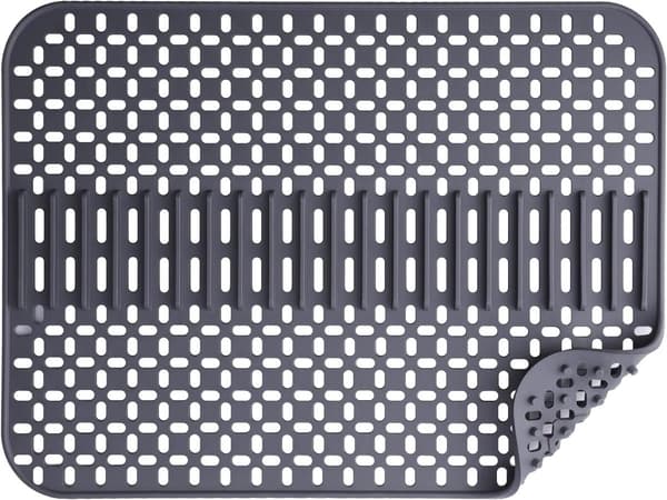 Silicone Sink Mat - Sink Protector - 1 pc - Dark Grey - 43x32 cm - Non-Slip Surface - Practical Design_yu