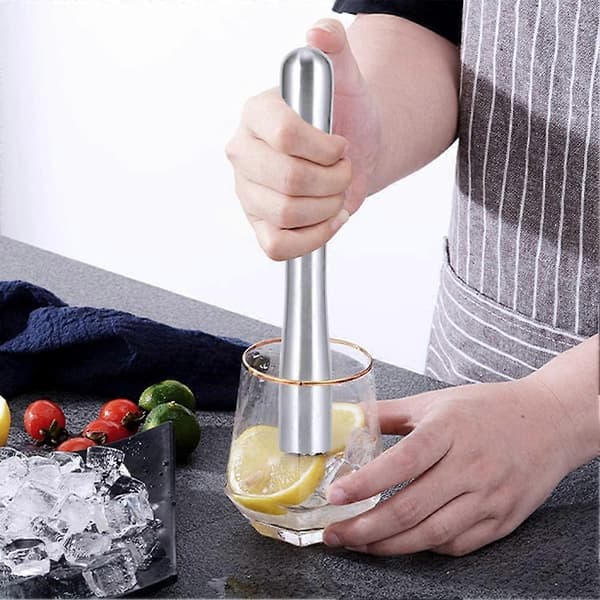 Cocktailmuddler i rustfritt stål, Mojito Muddler Drink Bar Verktøy Muddler Sitronhammer Cocktailmikser 21,5*2,5cm