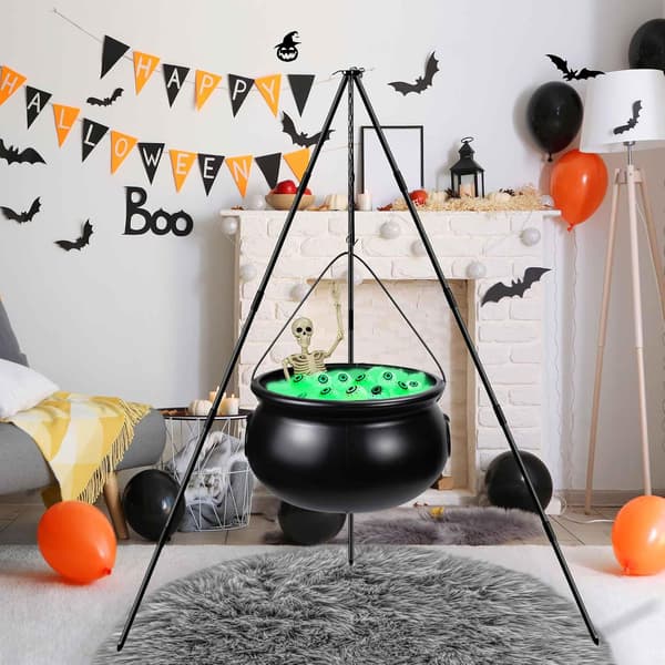 Cauldron for Garden Decoration, Halloween Witch Decor, Halloween Witch Cauldron with Stand
