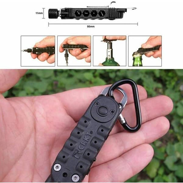 Multifunctional Tool Kit Small EDC Tools Pocket Keychain Screwdriver Travel Outdoor Adjustable