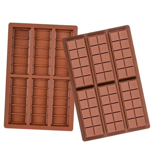 2-pack silikonformar för choklad, rektangulära formar för vaxsmältning
