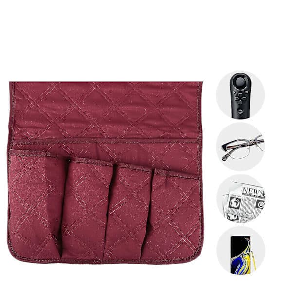 Armrest Organizer TV Remote Control Holder 5 Pockets Storage for Sofa Armchair Beige Beige