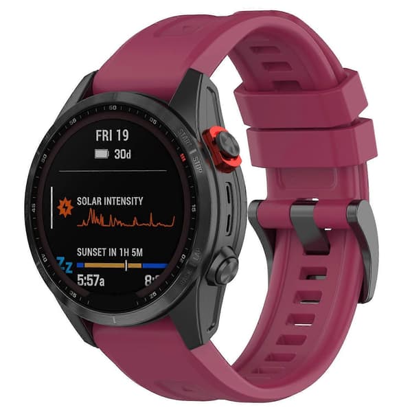 Garmin Fenix 7X -kellon ranneke, monivärinen viininpunainen Multicolor Wine Red