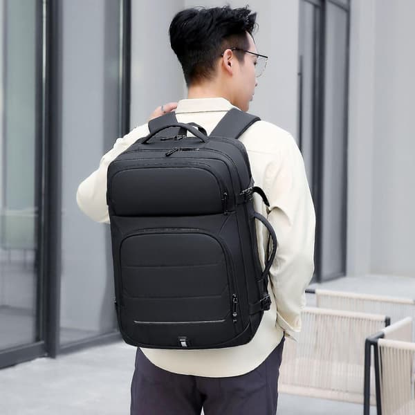 Men's Business Computer Backpack Portable Dual-Function Backpack Large Capacity Expansion Commuting Waterproof Multifunctional Backpack