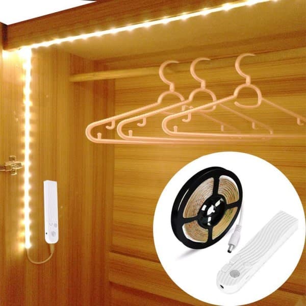 Wardrobe Lighting Warm White LED Strip Motion Sensor