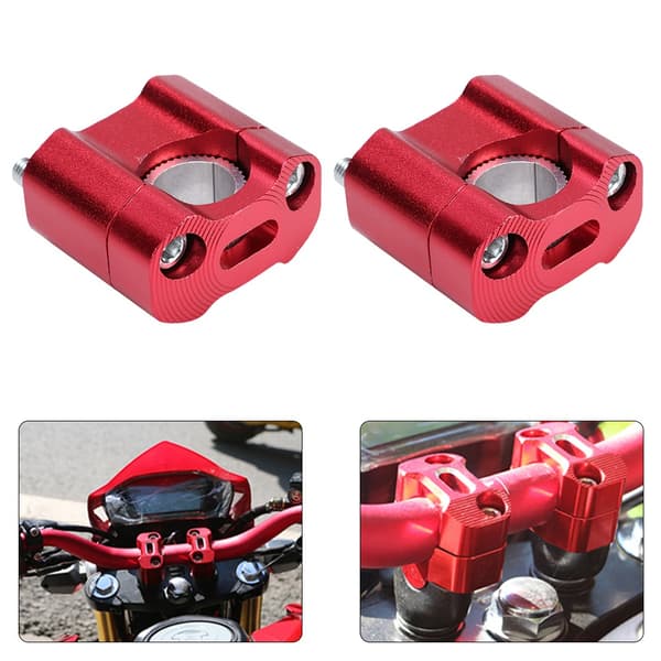 1 Pair 22mm 28mm Handlebar Mounts Handlebar Risers for Motorcycle Modification Accessories Red