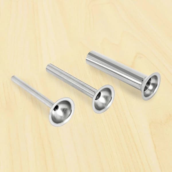 3 stk Rustfrie Pølsehorn Fyllingsrør Trakter Dyser Reservedeler Fyllingsrør, Basediameter: 58mm