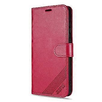 AZNS Fodral för Honor Play 60 5G PU Läder Plånbok Mobilskal Röd Red