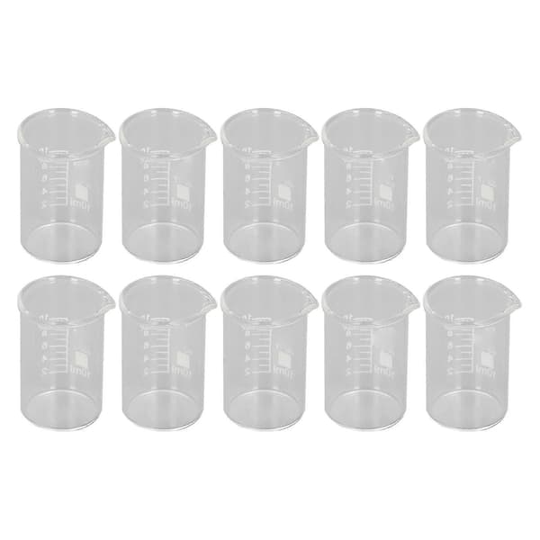 10pcs Beaker Borosilicate Glass Clear Scale Laboratory Beaker for Academic Industrial Experiment 10ml