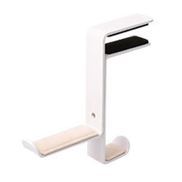 Gaming Headset Headphone Hook Holder Hanger Bracket Screwless Installation Durable Clip Holder Non-slip Desk Hook White White