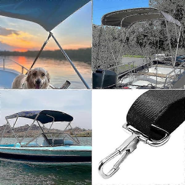 Marine kalechebånd med snaplås i rustfrit stål, Bimini-top hardware PK