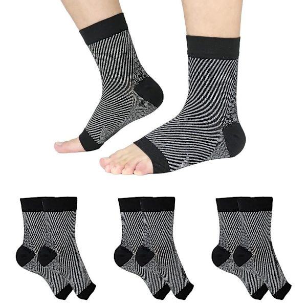 Neuropati strømper Lindrende Kompressionsstrømper SORT S/M Sort Black S/M