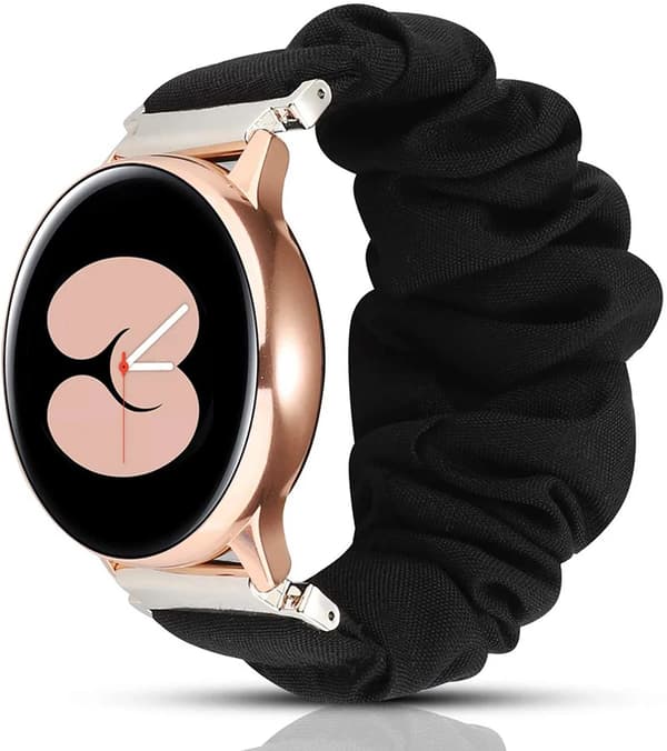 Elastisk nylonrem sort til Samsung Galaxy Watch 4 40mm 44mm og Watch4 Classic 42mm 46mm