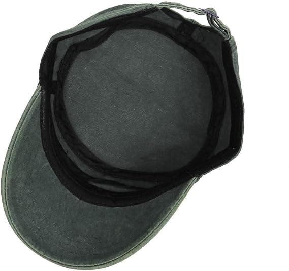 Vintage militærcaps med brem i bomull