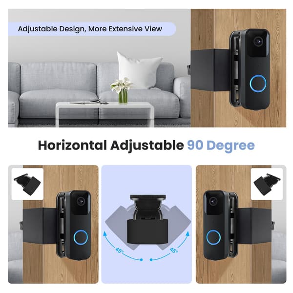 Video Doorbell | Two-Way Audio, HD Video, Long Battery Life, Motion Detection, In-App Notifications | Black