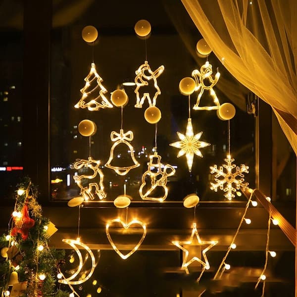 DIY Julgran Delar Hängande Prydnader Väggdekor för Barn Present + LED-ljus, Snöflinga