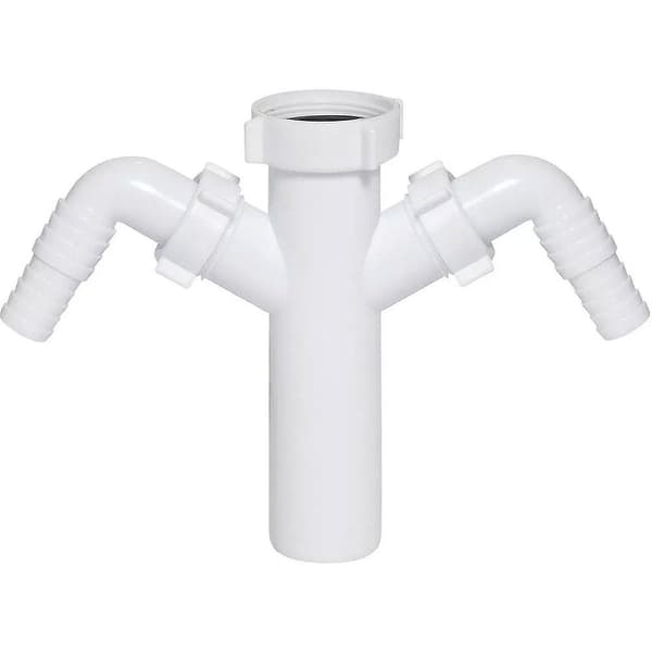 Afløbsrørstilslutning med dobbelt opvaskemaskinetilslutning 1 1/2\" BSP x 40mm