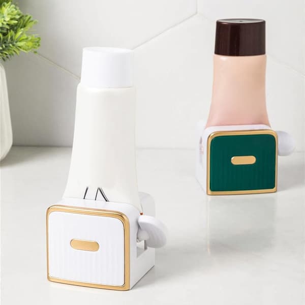 Toothpaste Dispenser for Shower, Space-Saving Toothpaste Squeezer, Rotating Holder for Bedrooms and Apartments, Green