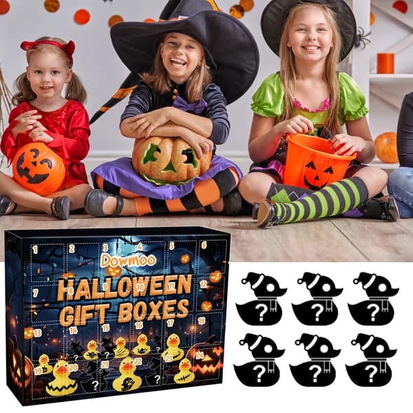 Dowmoo Halloween Duck Blind Box 24 fack Gummianka Leksak Presentask