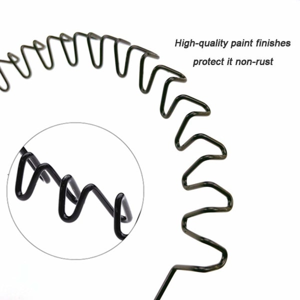 Unisex Svart Metall Bølget Hodebånd - Sklisikker Elastisk Hårbånd for Menn og Kvinner, Utendørs Sportstilbehør 2pcs