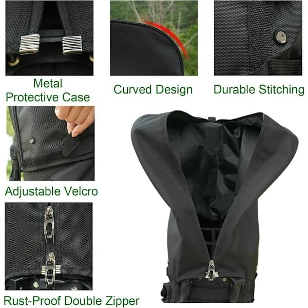 Vattentätt golfbagsskydd i canvas, svart - Passar golfbagar 21,5-24 cm