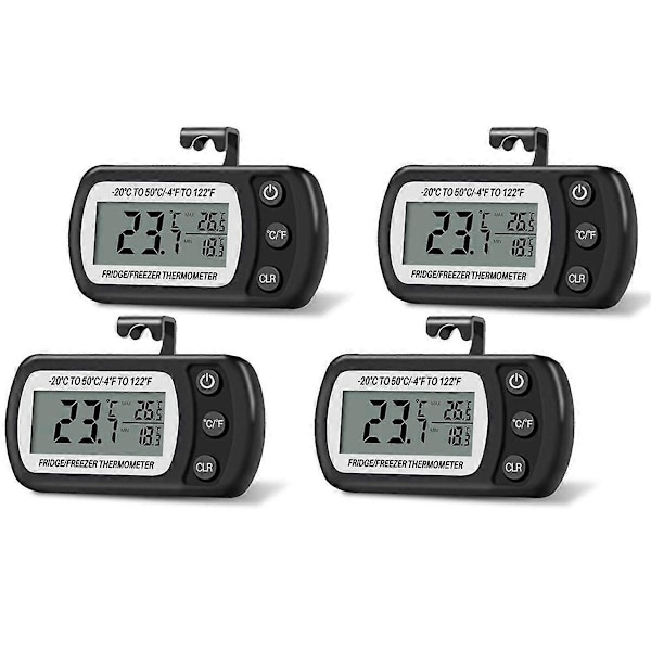 st Digital Kylskåpstermometer Frys och Frysskåpstermometer med Stor LCD-Skärm Ställ för Rum Kök