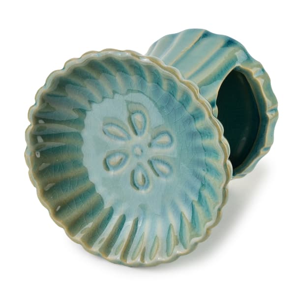 Ceramic Aroma Lamp 10.5x8.5 cm - Turquoise, Minimalist Design