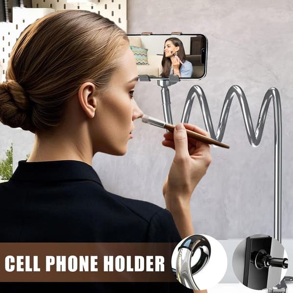 Mobiltelefonholder for seng, justerbar base, lang arm. For sofa, seng, stol, soverom.