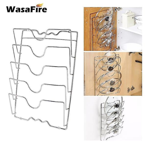 5-Layer Anti-Fall Metal Drying Rack for Pot Lids Holder Spoon Holder Storage Pot Lid