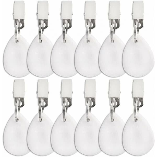12-pack Tablecloth Weights, Robust Teardrop Tablecloth Holders with Metal Clips for Patio Tables, Picnics, Garden Flags
