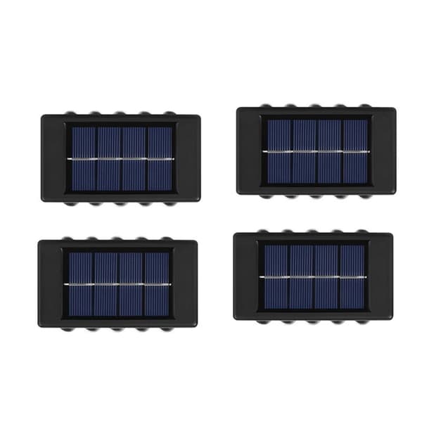 4 stk vanntette solcellelamper LED-lys for hagegate landskap balkongdekor solcelle utendørs vegglampe, hvitt lys