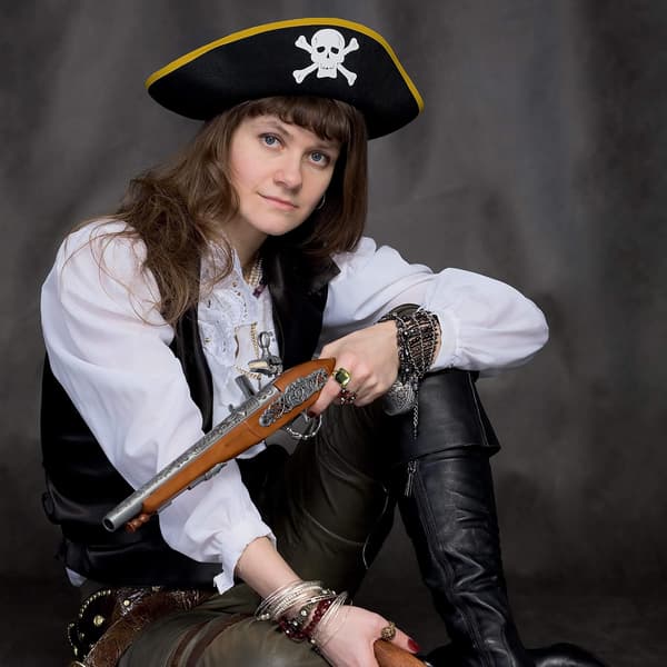 Trekantet pirathatt - Trefarget piratkostyme tilbehørshatt - 1 stk