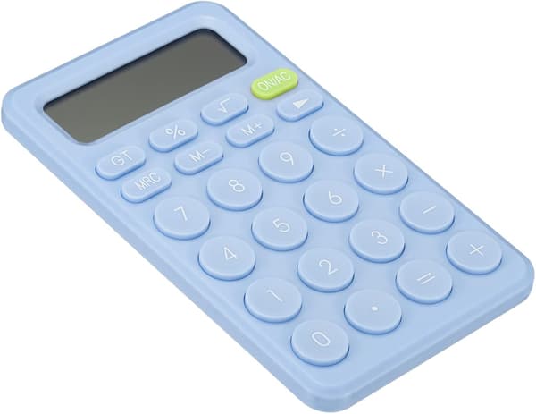 Cute Desktop Calculator, Small Desktop Calculator Battery Powered with 12-Digit Large LCD Display for Office Home, Blue