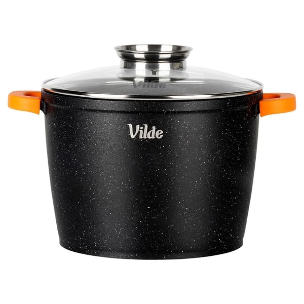 Granittgryte med glasslokk, 24 cm, 6,7 l kapasitet