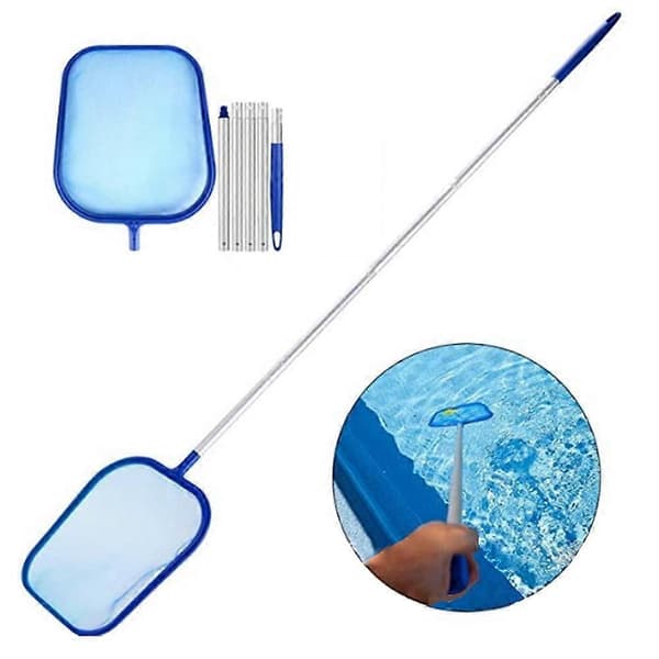 Pool Cleaning Net with 45-inch Pole, Pool Cleaning Net with 5 Detachable Aluminum Pole Sections, Pool Leaf Skimmer, Professional Fine Mesh Cleaning
