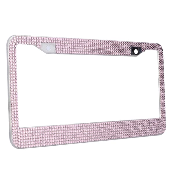 Rosa Bling Glitter Nummerskiltramme Bil Utvendig Dekor for Kvinner Fest Bursdagsgave