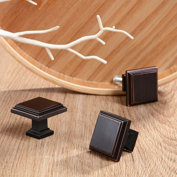 12 Pcs Square Cabinet Knobs, Square Cabinet Knobs, Pull Handles for Kitchen Cabinets, Knob with Screws for Dresser, Yellow