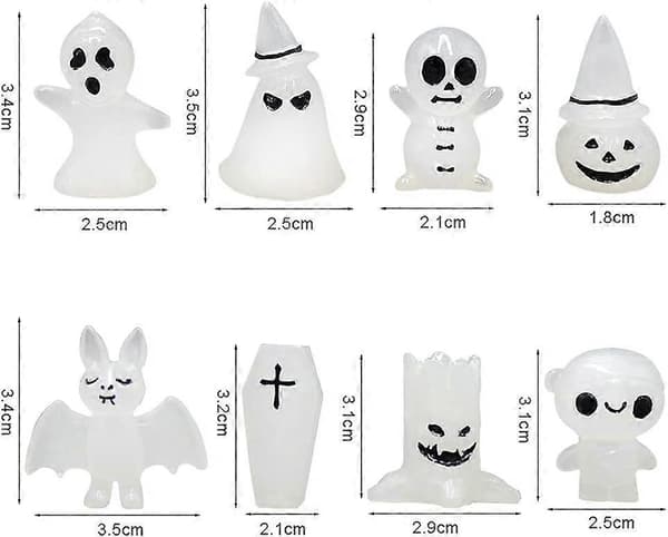 Halloween miniature selvlysende harpiksfigur lysende havedekoration spøgelse