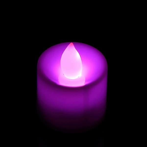 24 stk flammefrie batteridrevne LED-telys rosa