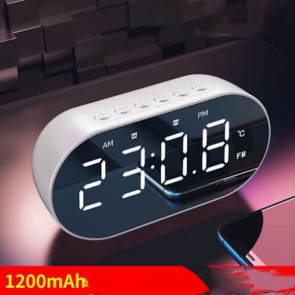Vækkeur med FM-radio, USB-oplader, batteribackup, lur-timer og sleep-timer