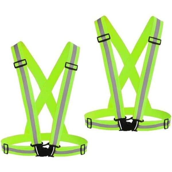 2-pack High Visibility Reflective Vests, Adjustable for Night Running, Hiking, Jogging, Dog Walking