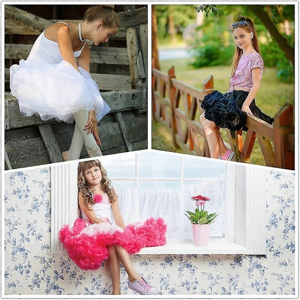 Elastisk chiffon-underskjørt for kvinner, puffet tyllskjørt, prinsesseballettskjørt, pettiskjørt S-2xl Style1 M Style1 M