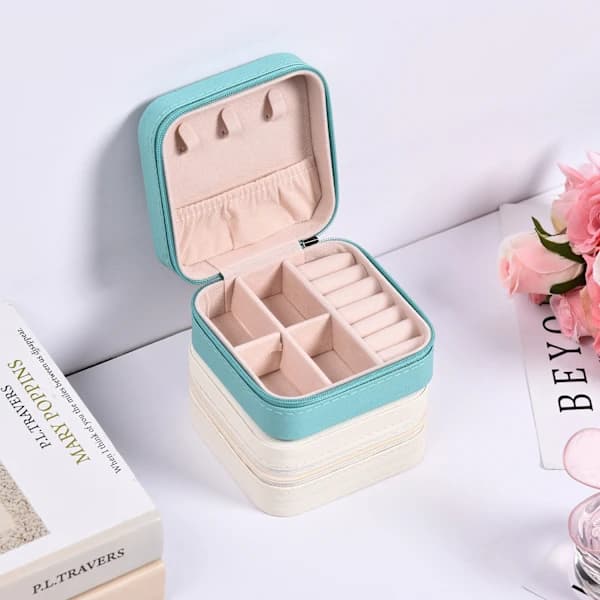 Personalized Leather Jewelry Box with Name and Birth Month Flower