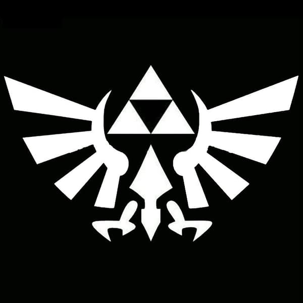 2 st Triforce Wings Dekal 6,1\" x 3,7\" (Svart och Vit)