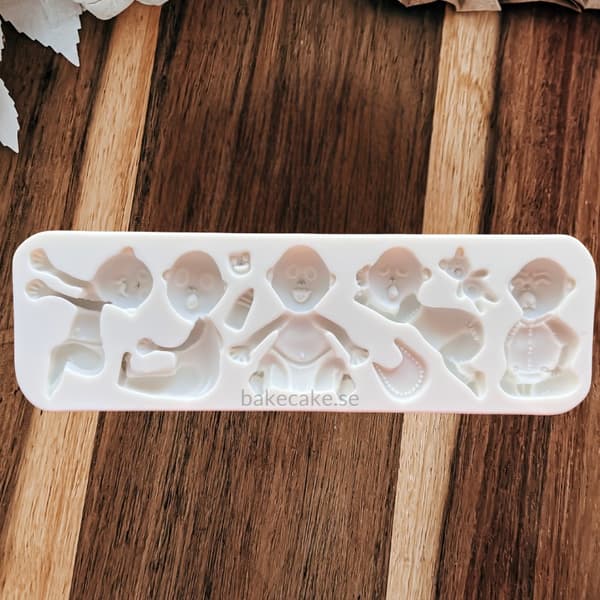 Babyfigur Silikoneform til Kagedekoration Varm vit white
