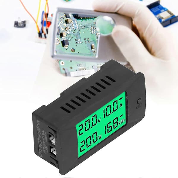 Digital Voltmeter Amperemeter Panel, Volt Ampere Effektmåler LCD Digital Display Amperemeter Voltmeter Multimeter DC 5-12V PZEM025