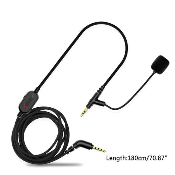 Udskiftningskabel til hovedtelefoner til Sony WH-1000XM4 XM3, 3,5 mm han-lydkabel med bommikrofon, sort