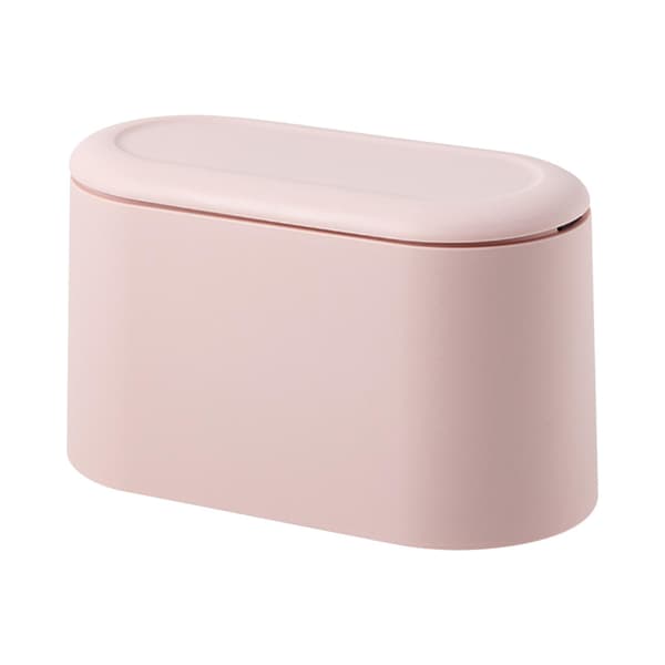 Mini Trash Can with Lid - Removable Small Waste Bin, Plastic Trash Can, Countertop Wastebasket, Countertop Garbage Bin for Bathroom, Office, Kitchen Pink Pink
