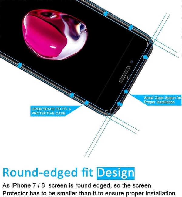 [3-pack] Tempered Glass Screen Protector, Designed for iPhone 8/7 (4.7 inch), Case Friendly, Extreme Durability