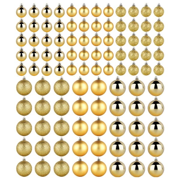 Sprängsäkra julgranskulor guld 4/6 cm 100 st.